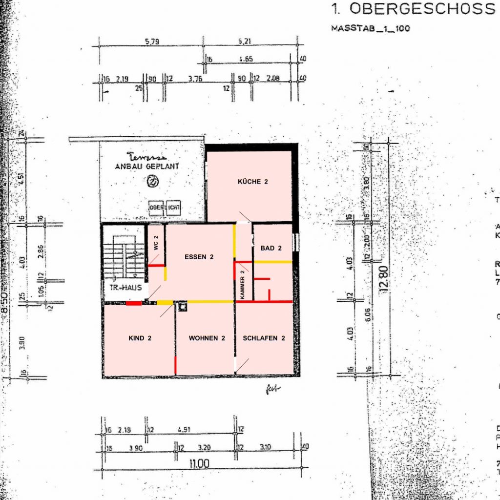 3 Wohnungen im kleinen Mehrfamilienhaus zu verkaufen, Plan 1 OG