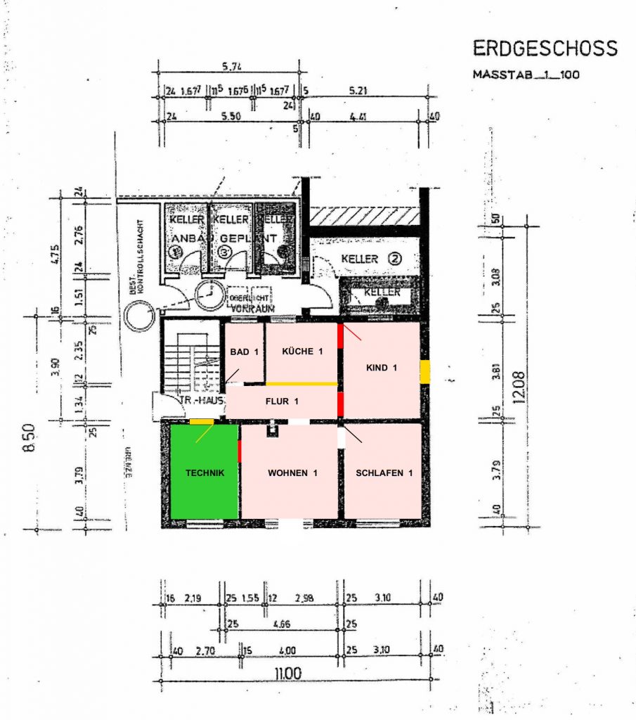 3 Wohnungen im kleinen Mehrfamilienhaus zu verkaufen, Plan EG