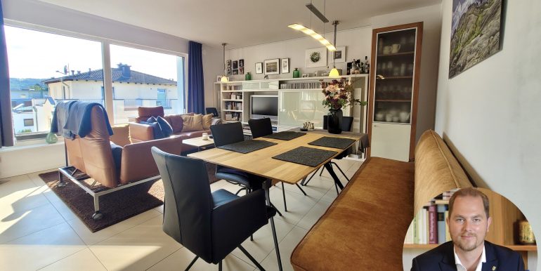 Wohnung mit Park zu verkaufen, Bad Honnef, Blick auf Ess- und Wohnbereich, Bitzer Immobilien Albstadt Bisingen Balingen