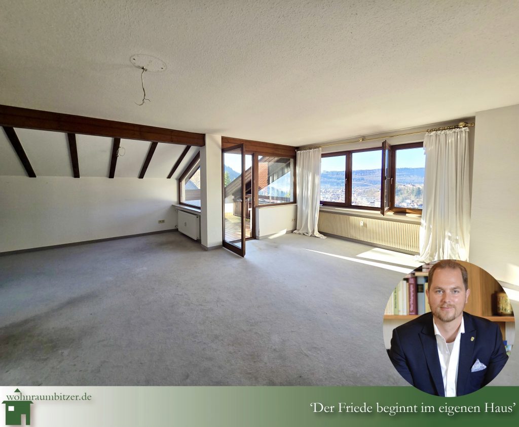 3 Zimmer Dachgeschosswohnung am Jausenteich Wohn und Essbereich