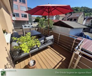 Einziehen, wohnen, leben und glücklich sein 6,Blick auf die Terrasse