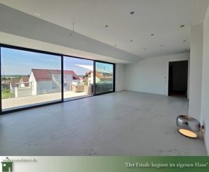 Luxus Wohnung Bodensee Penthouse Markdorf Wohnzimmer mit Terrasse