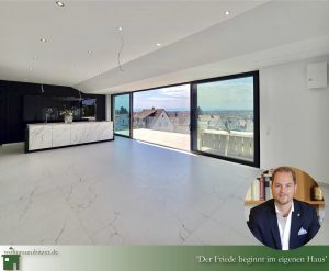 Luxus Wohnung Bodensee Penthouse Markdorf, Blick ins Wohnzimmer